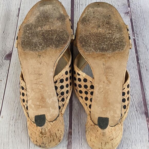 Vaneli Polkadot Cork Kitten Heel Sandals - Picture 6 of 9